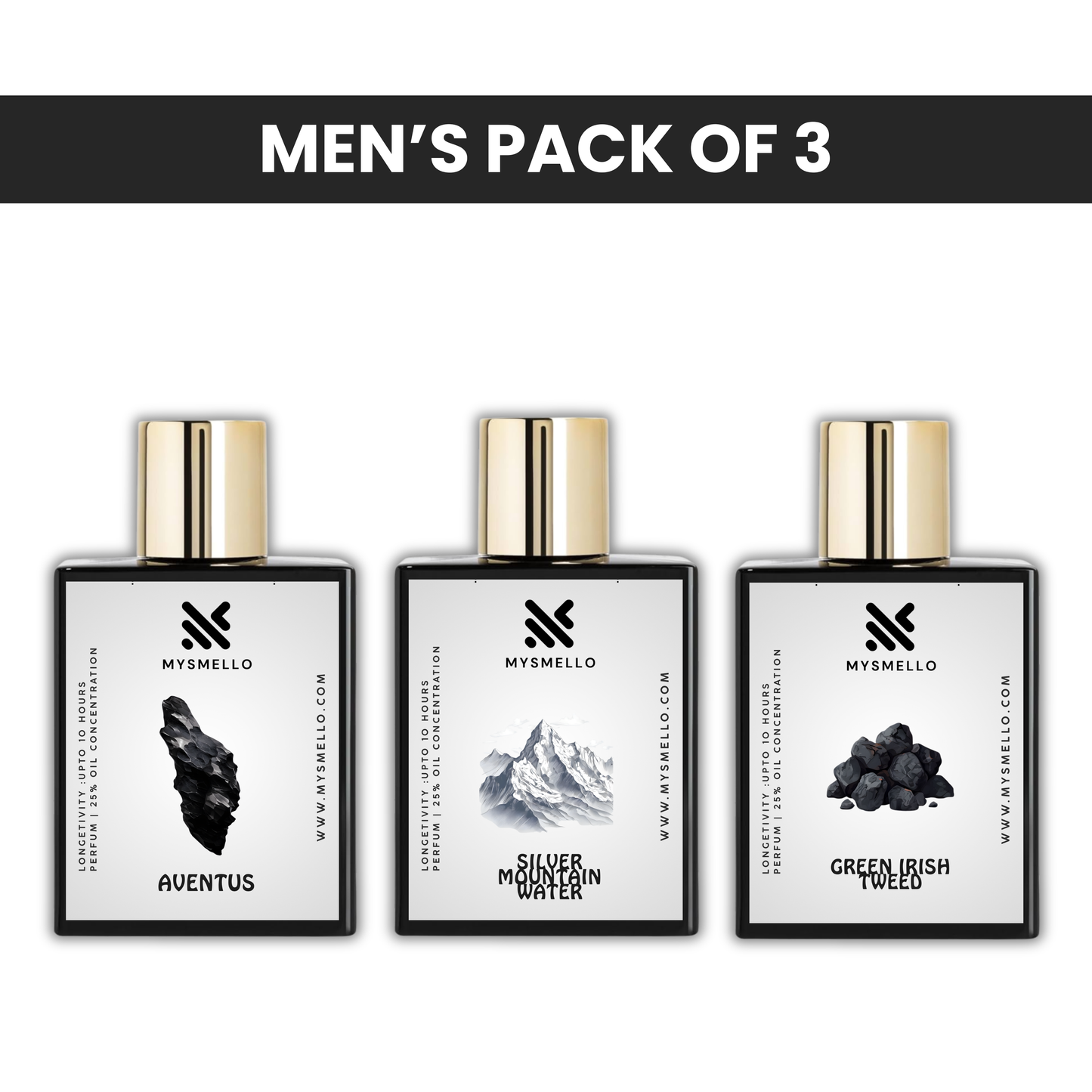 Creed pack of 3: Creed aventus, Creed silver mountain water, Creed green irish tweed