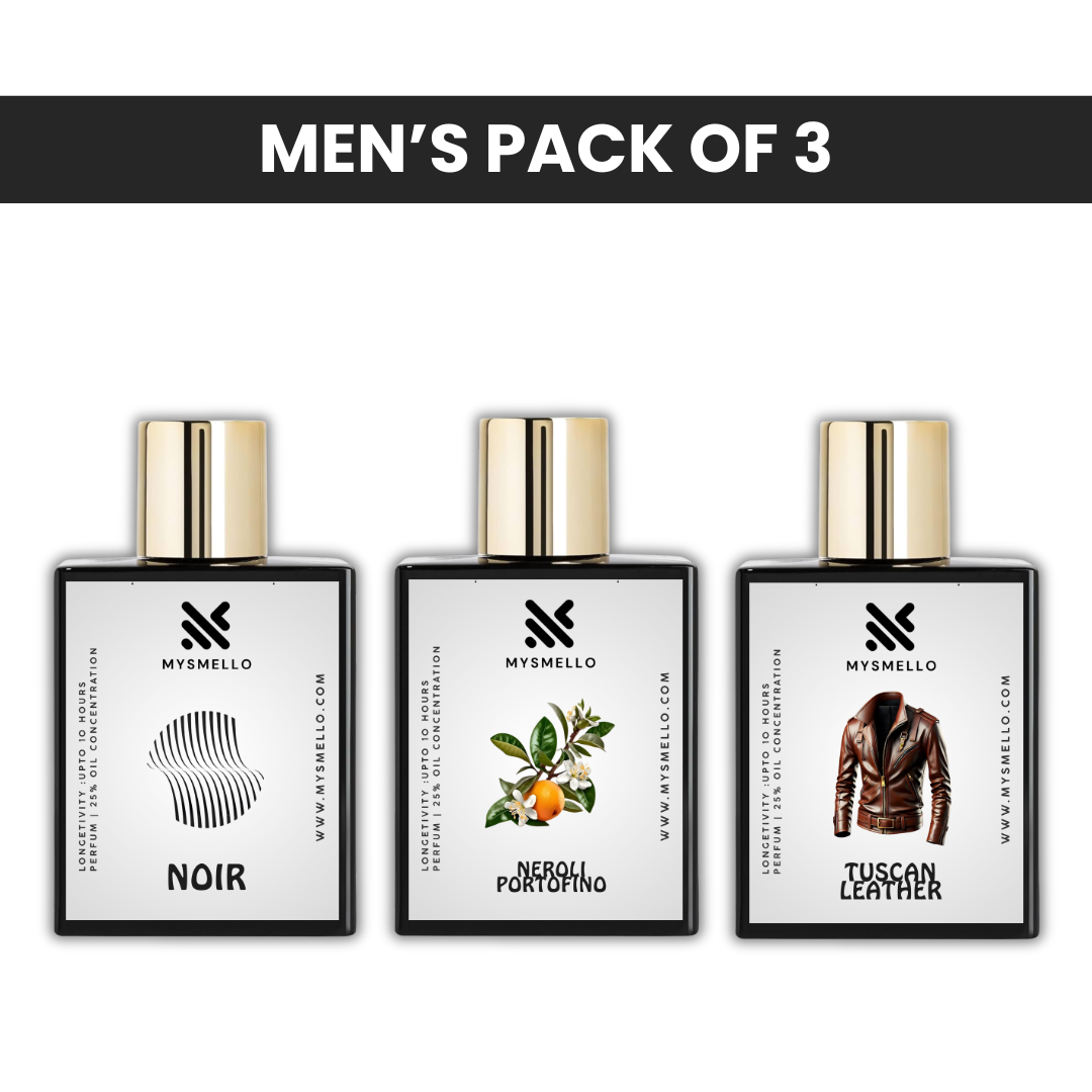 Pack of 3: Mysmello noir, Mysmello neroli, Mysmello tuscan leather