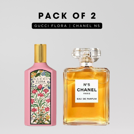 Pack of 2 for women: Gucci Flora, channele N5