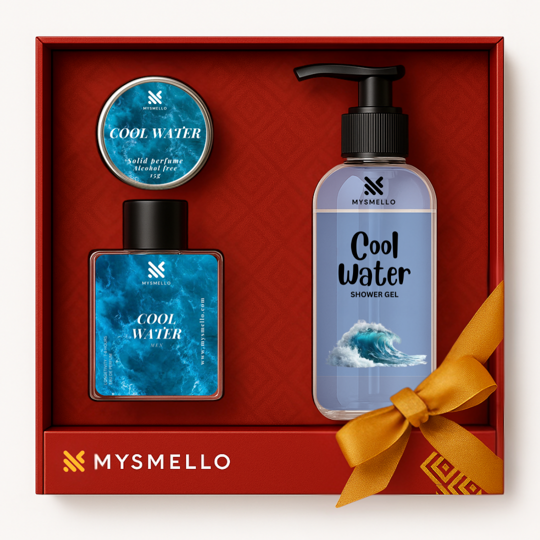 Gift Set of Davidoff Cool Water : Perfume, Solid Perfume & Showergel