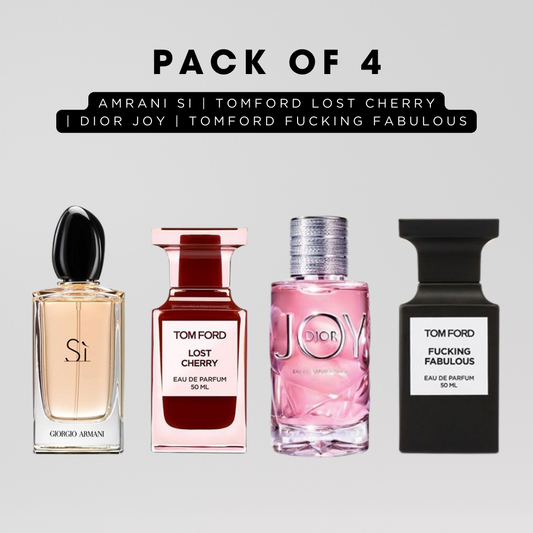 Pack of 4 for women: Armani SI, TF lost cherry, Diore joy, TF fucking fablous