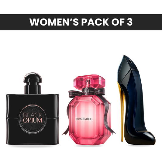 Pack of 3: YSL black opium, VS bombshell, CH good girl