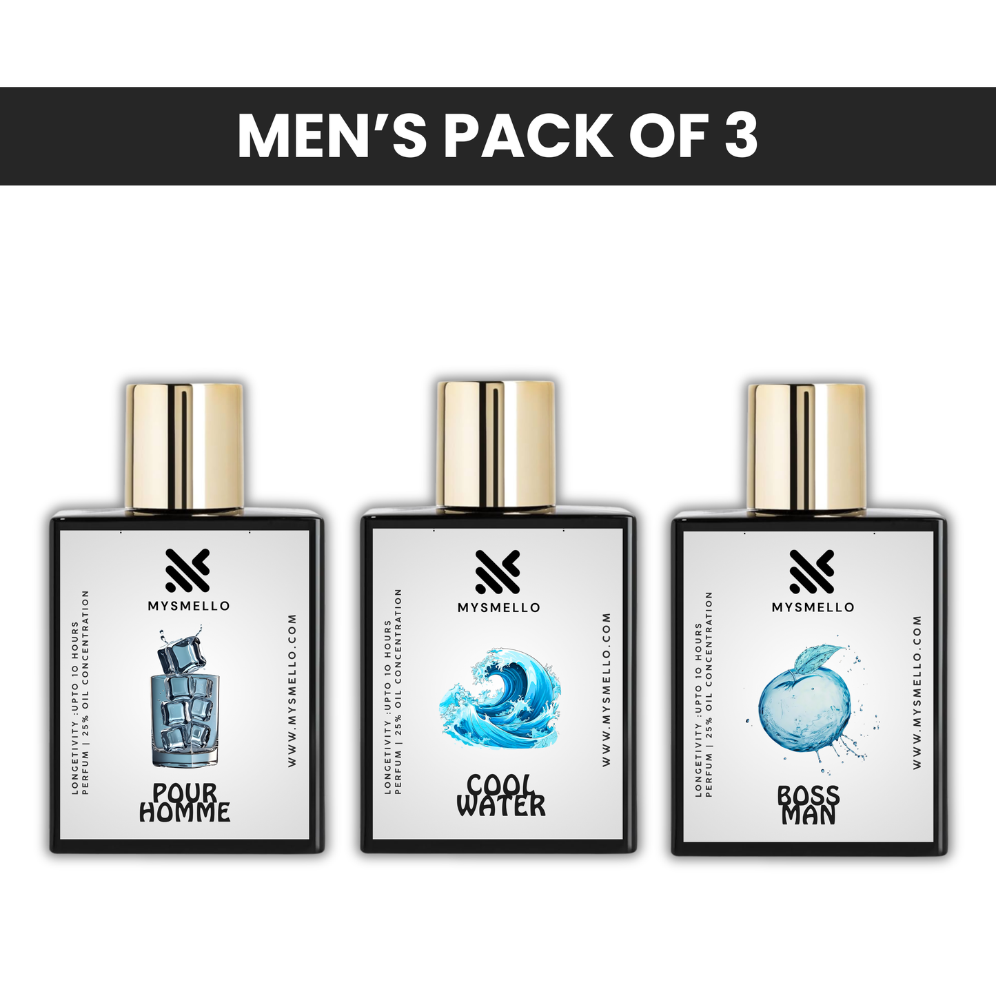 Pack of 3: Versace pour homme, Davidoff cool water, Hugo boss men