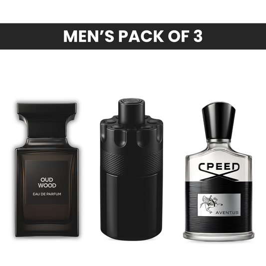 Pack of 3: Tomford oud wood, Azzaro the most wanted, Creed aventus