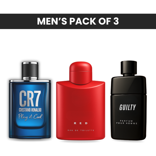 Pack of 3: Christian ronaldo CR7, Ferrari red, Gucci guilty