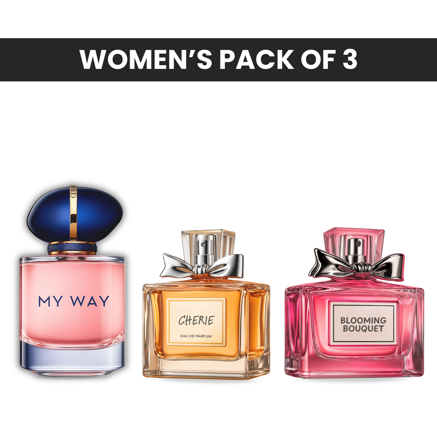 Pack of 3: Armani my way, Miss Diore cherrie, Miss Diore blooming bouquet