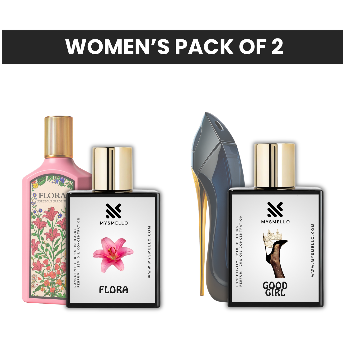 Pack of 2 for women: Gucci Flora, CH good girl