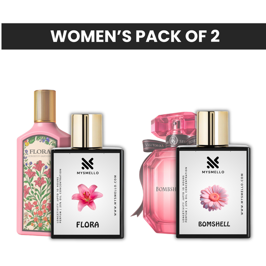 Pack of 2 for women: Gucci flora, VS Bombshell