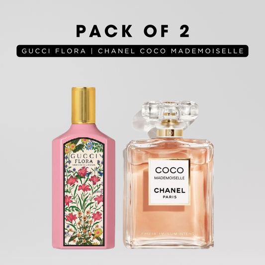 Pack of 2 for women: Gucci flora, channele coco mademoiselle