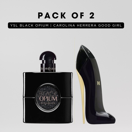 Pack of 2 for women: YSL black opium, CH good girl