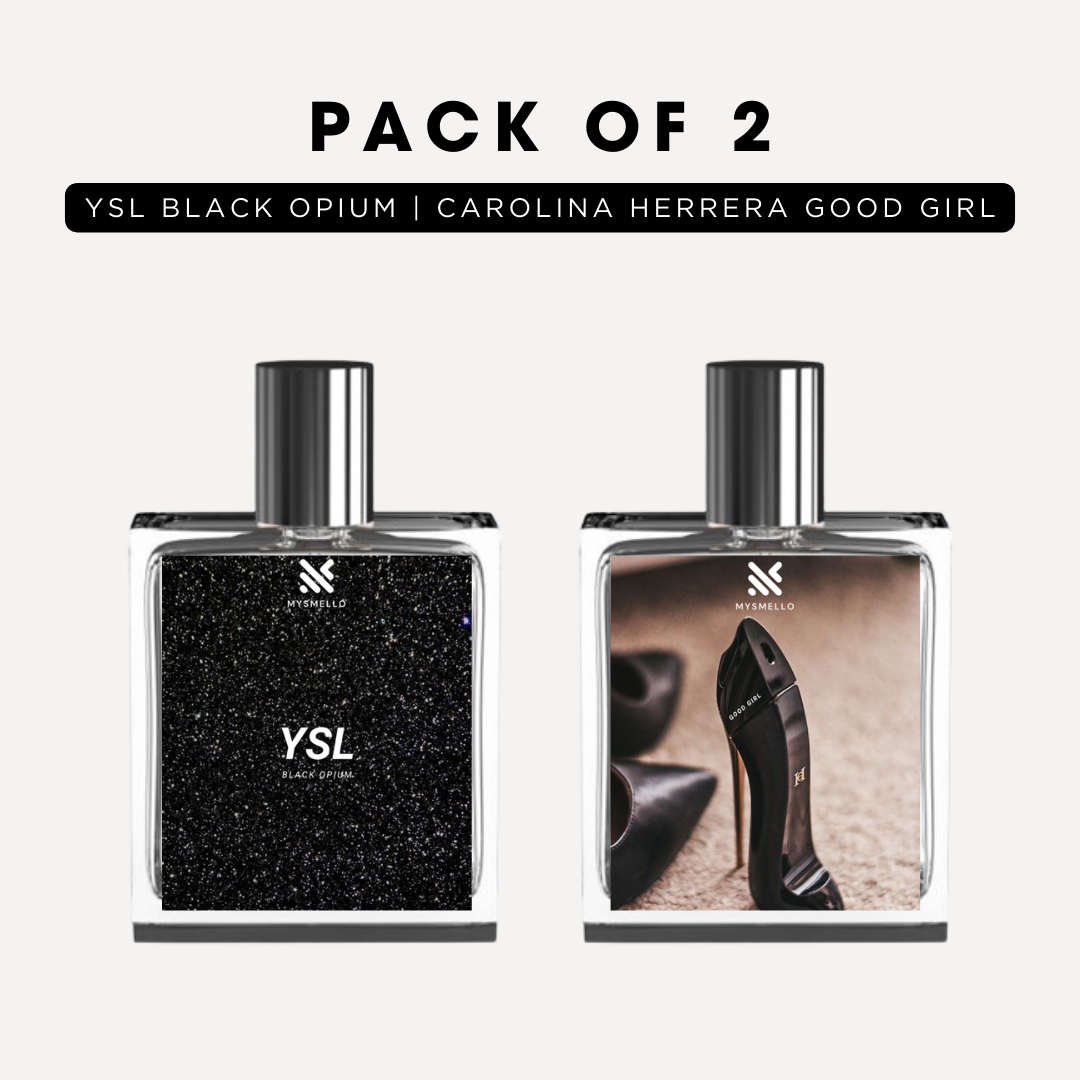 Pack of 2 for women: YSL black opium, CH good girl