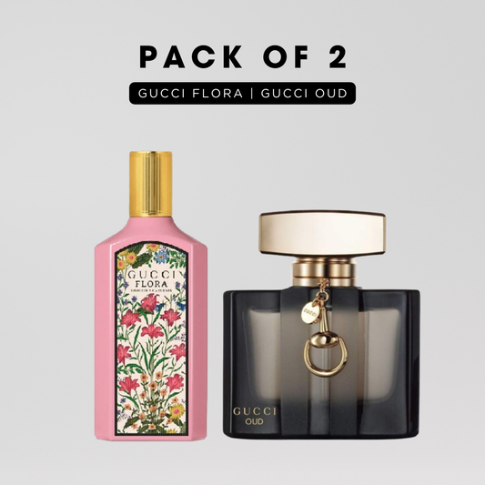 Pack of 2 for women: Guccu flora, Gucci oud