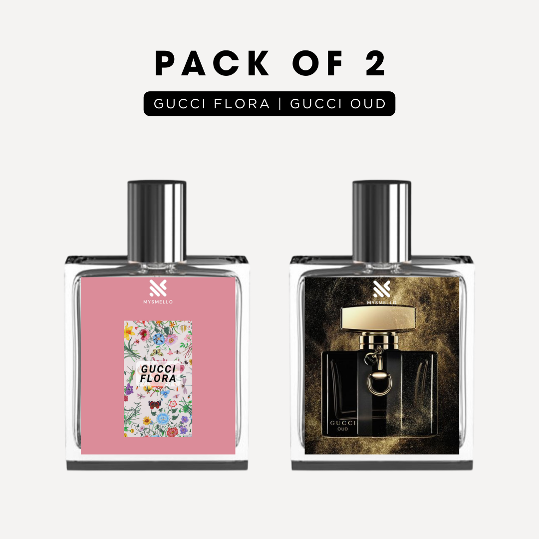 Pack of 2 for women: Guccu flora, Gucci oud