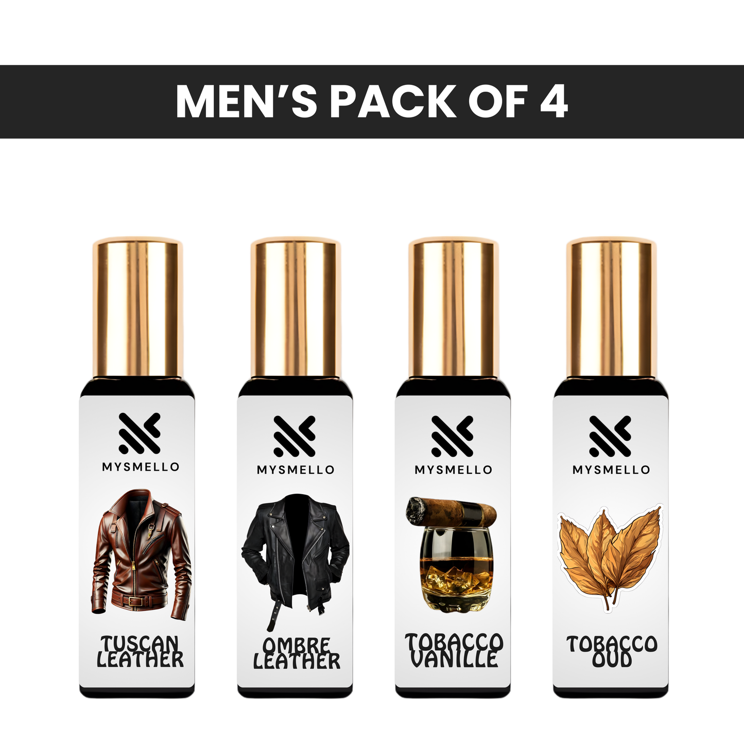 Pack of 4 for men: TF Tuscan leather, TF ombre leather, TF tabacco vanille, TF oud wood