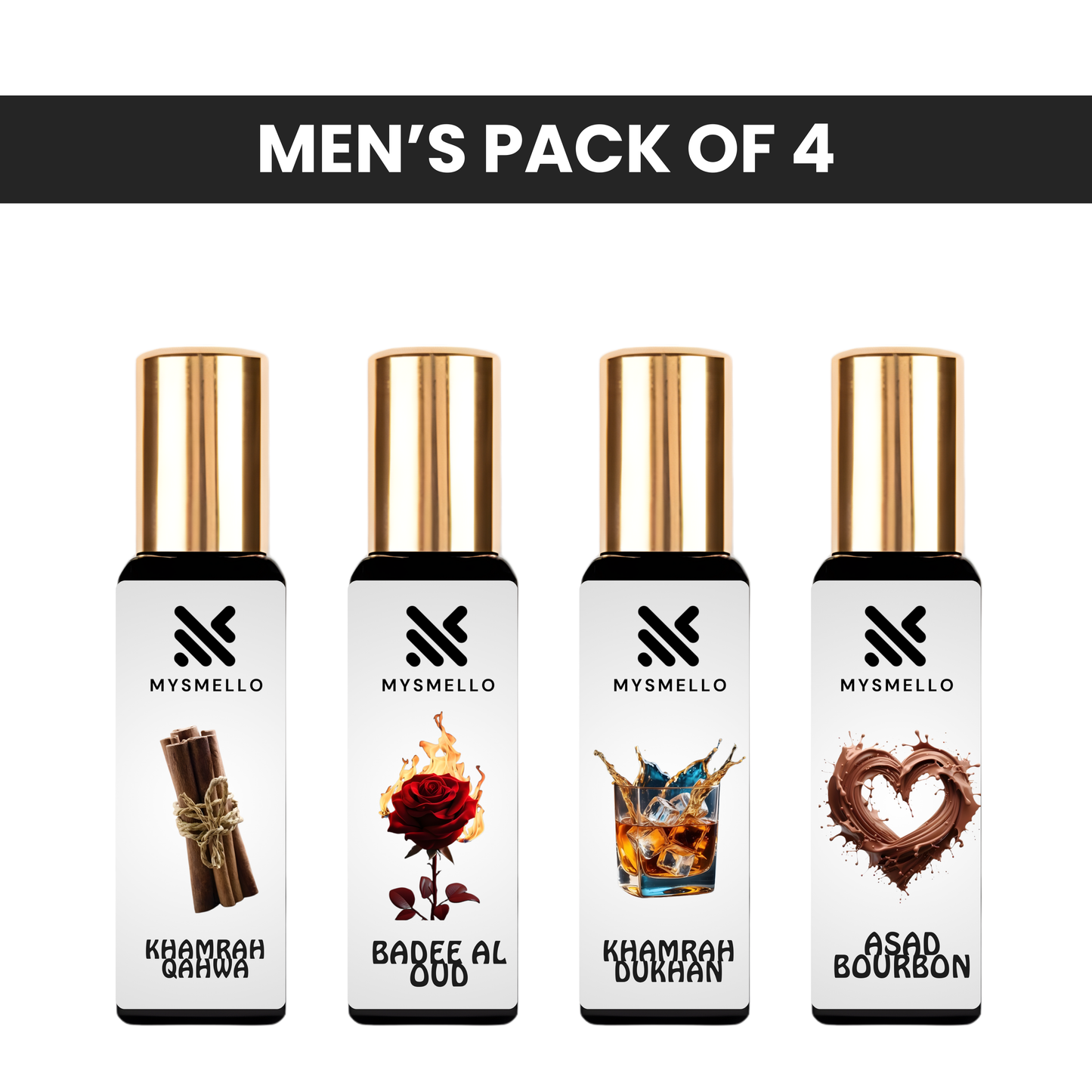 Pack of 4 -Lattafa khamrah dukhan, Lattafa badee al oud, Lattafa khamrah qahwa, Lattafa asad bourbon