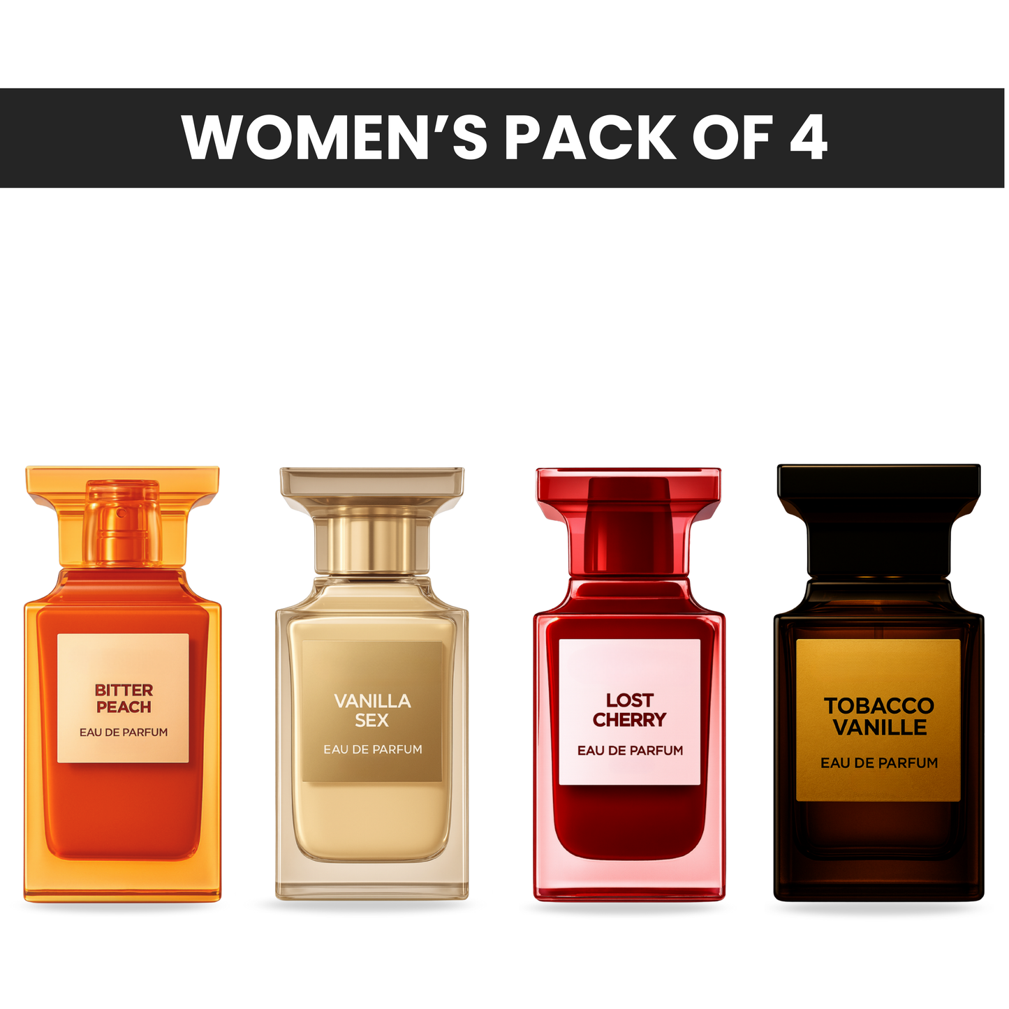 Pack of 4 - Tomford bitter peach, Tomford vanilla sex, Tomford lost cherry, Tomford tobacco vanille