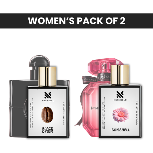 Pack of 2 for women: YSL black opium, Victoria secret bombshell