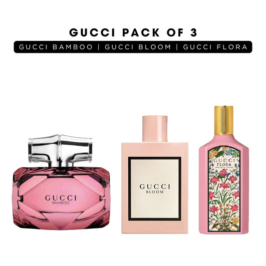 Gucci pack of 3: Gucci Bamboo, Gucci Bloom, Gucci Flora