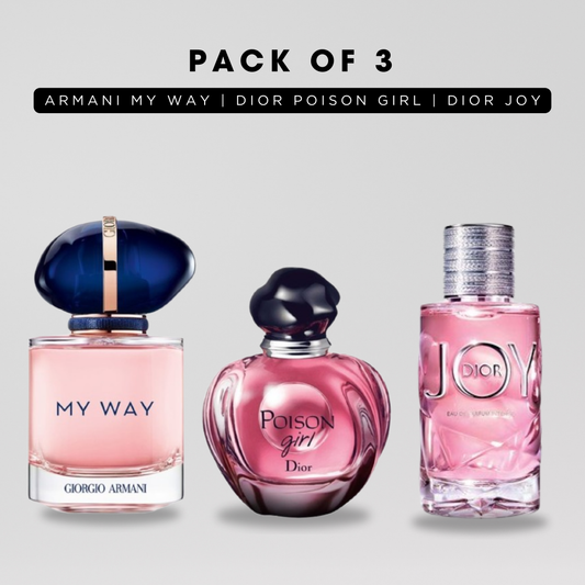 Pack of 3: Armani my way, Diore poison girl, Diore joy