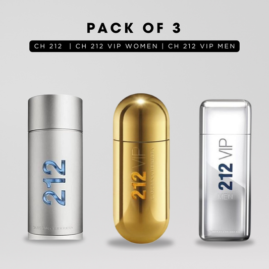 Pack of 3: CH 212, CH 212 vip women, CH 212 vip men