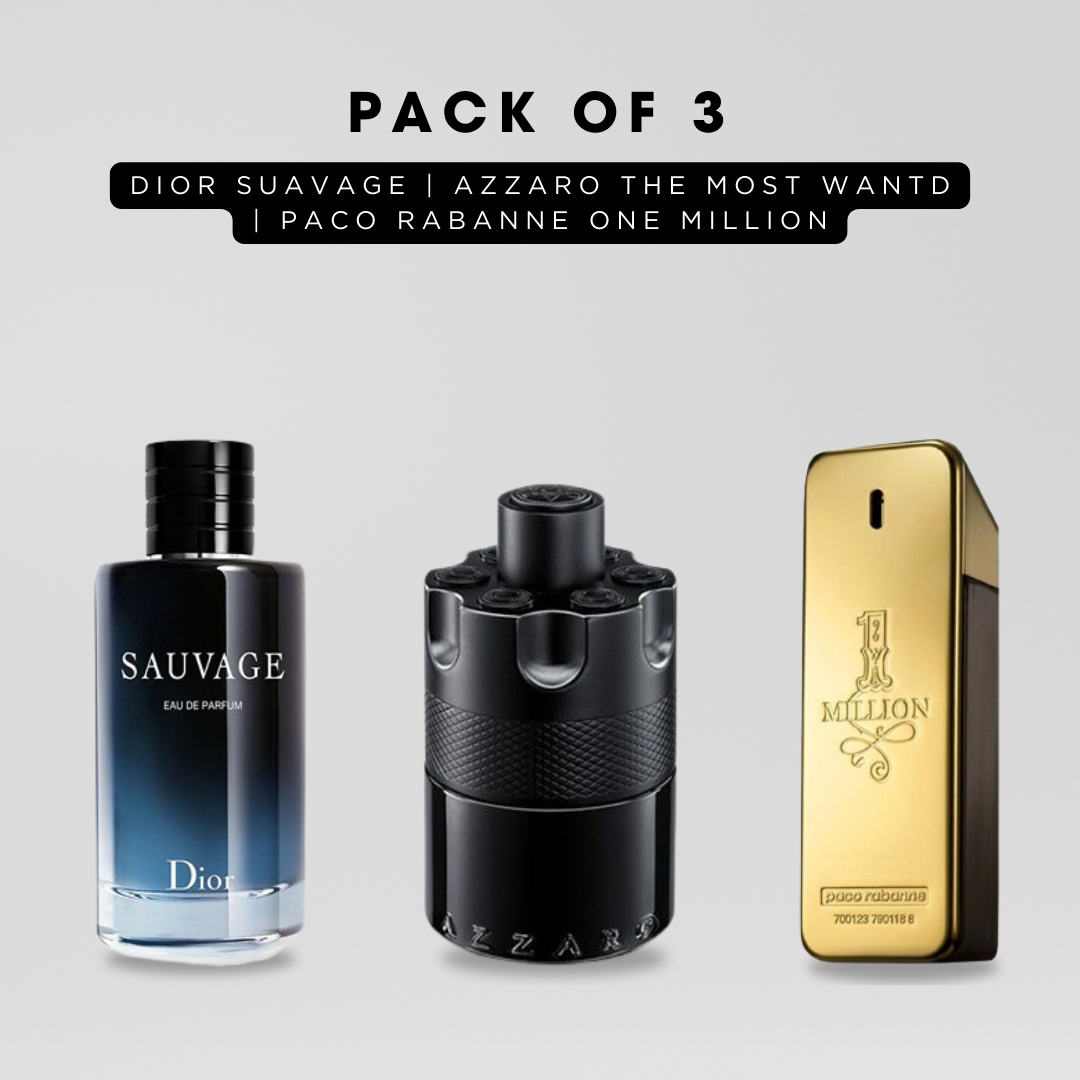 Pack of 3: Diore suvage, Azzaro the most wanted, PR one million